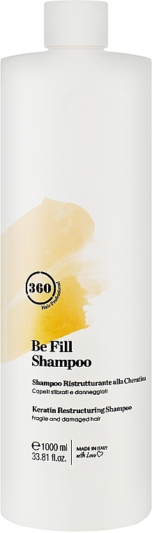 Nourishing Keratin Shampoo for Brittle & Damaged Hair - 360 Be Fill Fragile And Damaged Hair Shampoo — photo N1