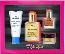 Fragrances, Perfumes, Cosmetics Set - Nuxe Iconic Best Seller Box 2019 (f/oil/30ml + f/oil/10ml + f/cr/30ml + lip/balm/15g)