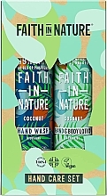 Fragrances, Perfumes, Cosmetics Set - Faith In Nature Hand Care Coconut Gift Set (h/wash/400ml + b/lot/400ml)