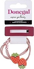 Fragrances, Perfumes, Cosmetics Hair Clip, burgundy + Elastic Hair Bands, 2 pcs, red strawberry, FA-5663 - Donegal