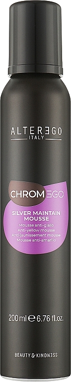 Mousse for Blonde & Grey Hair - Alter Ego ChromEgo Silver Maintain Anti-Yelllow Neutralizing Mousse — photo N2