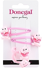 Fragrances, Perfumes, Cosmetics Donegal - Set of Hair Pins and Hair Ties, FA-5663+1, pink with teddy bears