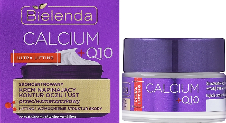 Concentrated eye and lip contour cream, anti-wrinkle - Bielenda Calcium + Q10 — photo N2