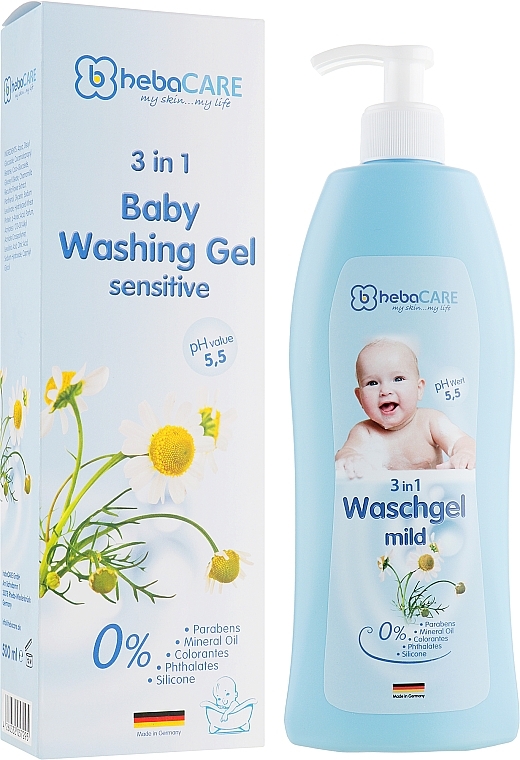 Gentle Hair & Body Wash Gel 3in1 for Kids - HebaCARE Washing Gel 3in1 — photo N4