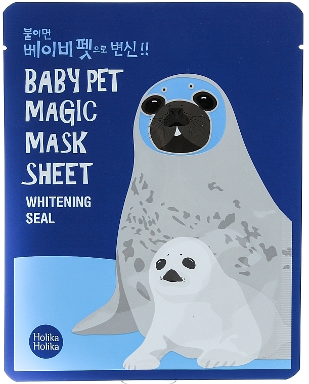 Sheet Mask "Seal" - Holika Holika Baby Pet Magic Mask Sheet Whitening Seal — photo N1