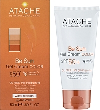 Tinting Sunscreen Gel for Oily & Combination Skin - Atache Be Sun Gel Cream Color SPF50+ — photo N2