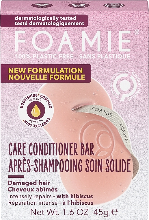 Solid Hair Conditioner - Foamie Hibiskiss Care Conditioner Bar — photo N1