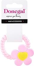 Fragrances, Perfumes, Cosmetics Hair Tie FA-5634+1, light pink with flower - Donegal