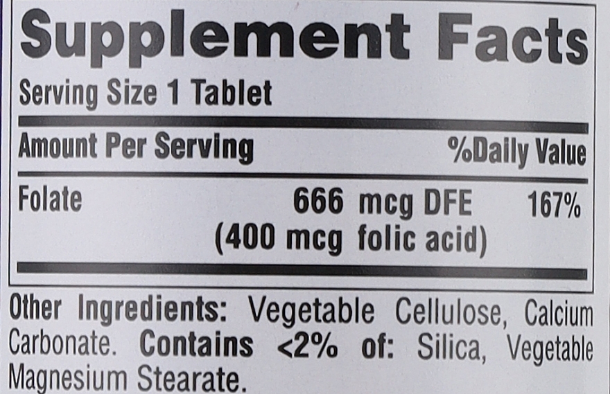 Supplement 'Folic Acid', 400 mcg - Puritan's Prid Folic Acid 400 mcg — photo N3