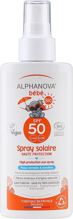 Kids & Babies Sunscreen Spray - Alphanova Bebe Sun SPF 50+ — photo N2