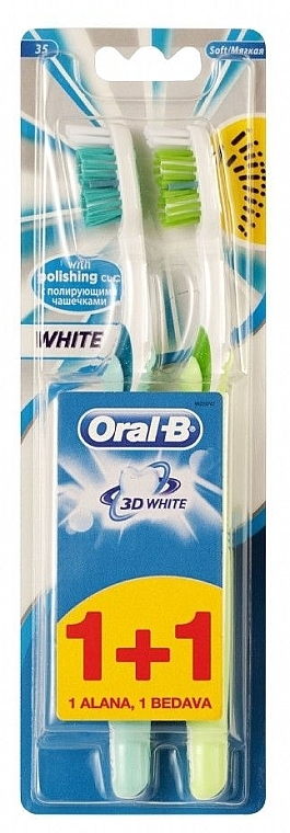 Toothbrush Set - Oral-B Advantage 3D White (thbr/1 + thbr/1) — photo N1