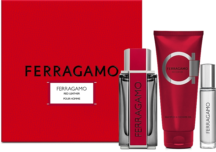 Salvatore Ferragamo Ferragamo Red Leather - Set (edp/100ml + edp/10ml + sh/gel/100ml) — photo N1