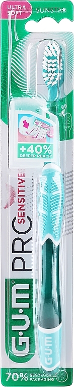 Toothbrush, green - Sunstar Gum Pro Sensitive Toothbrush Ultra Soft — photo N1