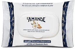 Fragrances, Perfumes, Cosmetics Sweet Almond Oil Makeup Removing Wipes - L'Amande Refreshing Cleansing Wipes