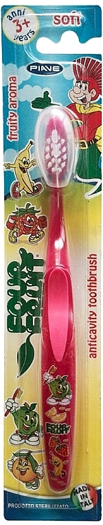 Baby Toothbrush "Four Fruit", red - Silver Care — photo N1