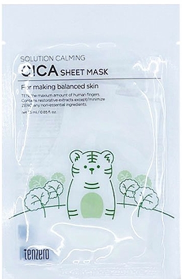 Centella Extract Face Mask - Tenzero Solution Sheet Mask Calming Cica — photo N1