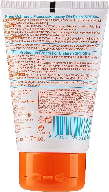 Kids Sunscreen Cream SPF50+ - Floslek Sun Protection Cream For Kids SPF50+ — photo N4