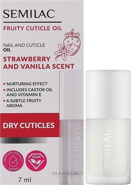 Strawberry & Vanilla Cuticle Oil - Semilac Fruity Cuticle Oil Strawberry & Vanilla Scent — photo N2