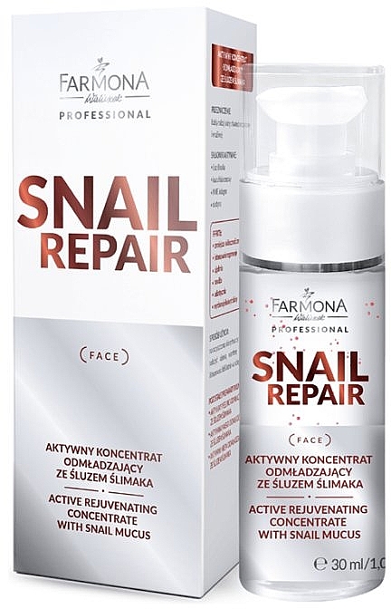 Active Rejuvenating Snail Mucin Concentrate - Farmona Professional Snail Repair Active Rejuvenating Concentrate With Snail Mucus — photo N1