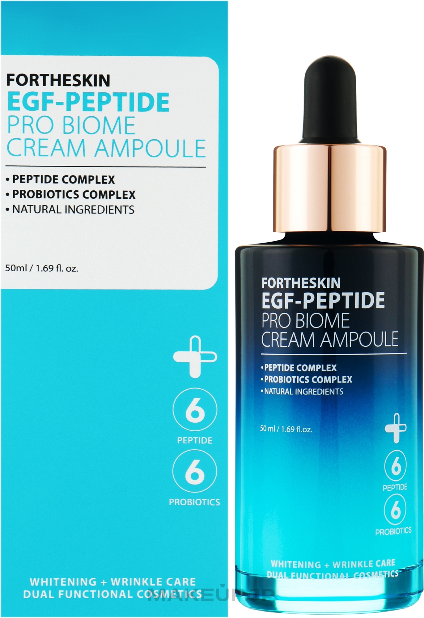 Rejuvenating Peptide Face Cream Serum - Fortheskin EGF-Peptide Pro Biome Cream Ampoule — photo 50 ml