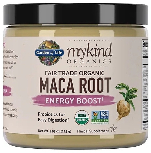 Maca Root Food Supplement, powder - Garden of Life Mykind Organics Maca Root Powder — photo N1