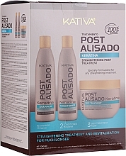 Set - Kativa Straightening Post Treatment Keratin (shm/250ml + cond/250ml + mask/250ml) — photo N1