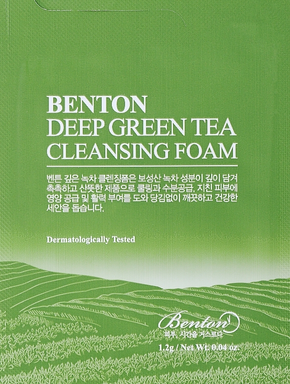 GIFT! Face Cleansing Foam with Green Tea Extract - Benton Deep Green Tea Cleansing Foam (sample) — photo N1