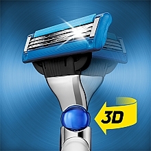 Razor with 2 Refill Cartridges - Gillette Mach 3 Turbo 3D Motion — photo N6