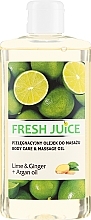 Fragrances, Perfumes, Cosmetics Massage & Care Oil "Lime & Ginger + Argan Oil" - Fresh Juice Energy Lime&Ginger+Argan Oil