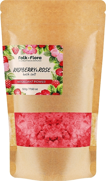 Rosehip and Raspberry Bath Salt - Folk&Flora Wild Rose & Rasberry Bath Salt — photo N1