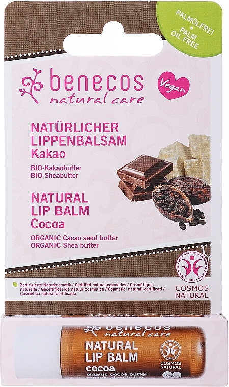 Lip Balm "Cocoa" - Benecos Natural Care Lip Balm Cacao — photo N2