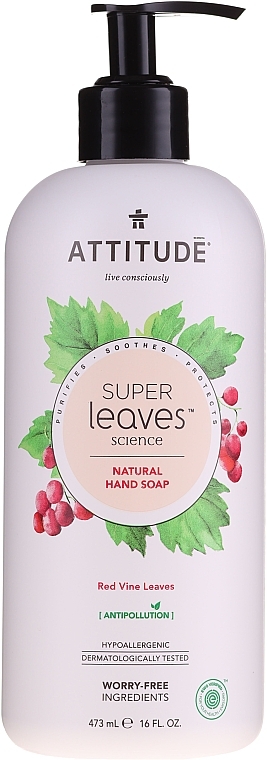 Foaming Hand Soap "Red Vine Leaves" - Attitude Natural Red Vine Leaves Foaming Hand Soap — photo N1