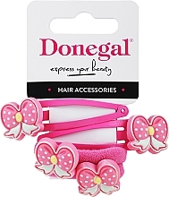 Fragrances, Perfumes, Cosmetics Hair Clips & Ties Set, FA-5663+1, pink with bows - Donegal