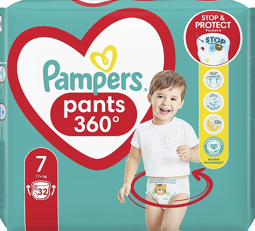 Diaper Pants, size 7, 17 kg, 32 pcs - Pampers — photo N13