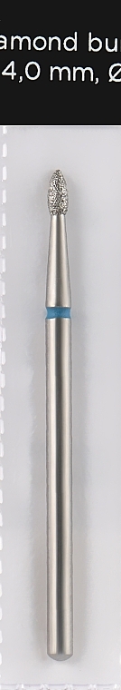 Diamond Nail File Drill Bit, bullet, L-4 mm, 1.8 mm, blue - Head The Beauty Tools — photo N1