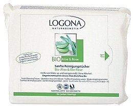 Fragrances, Perfumes, Cosmetics Facial Cleansing Wipes - Logona Facial Care Facial Cleansing Tissues Organic Aloe & Rose