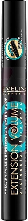 Waterproof Volume Mascara - Eveline Cosmetics 4D Extension Volume&Waterprof Mascara — photo N2