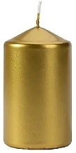 Cylindrical Candle 60x100 mm, gold metallic - Bispol — photo N1