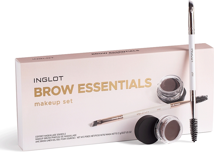 Inglot Brow Essentials Makeup Set (brow/liner/2g+ brush) - Eyebrow Makeup Kit — photo N3