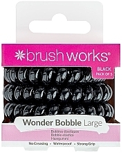 Hair Ties, black, 5 pcs - Brushworks Wonder Bobble Large Black — photo N1