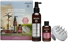 Set - Apivita Hair Strengthening Routine For Women (h/lot/150ml + shm/75ml + mass/brush/1pcs) — photo N1