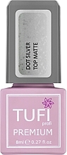 Fragrances, Perfumes, Cosmetics Matte Fine Crumb Top Coat - Tufi Profi Premium Dot Silver Top Matte