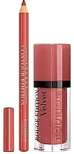 Fragrances, Perfumes, Cosmetics Set - Bourjois Rouge Edition Velvet Lipstick Beau Brun (lipstick/7.7ml + lip/pencil/1.14g)