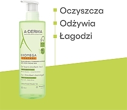 Softening & Cleansing Gel - A-Derma Exomega Control Emollient Cleansing Gel 2in1 — photo N3