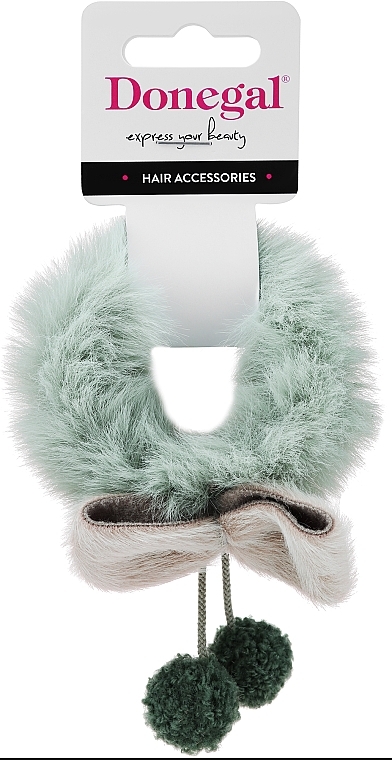 Hair Tie FA-5678+1, light green with a bow - Donegal — photo N1