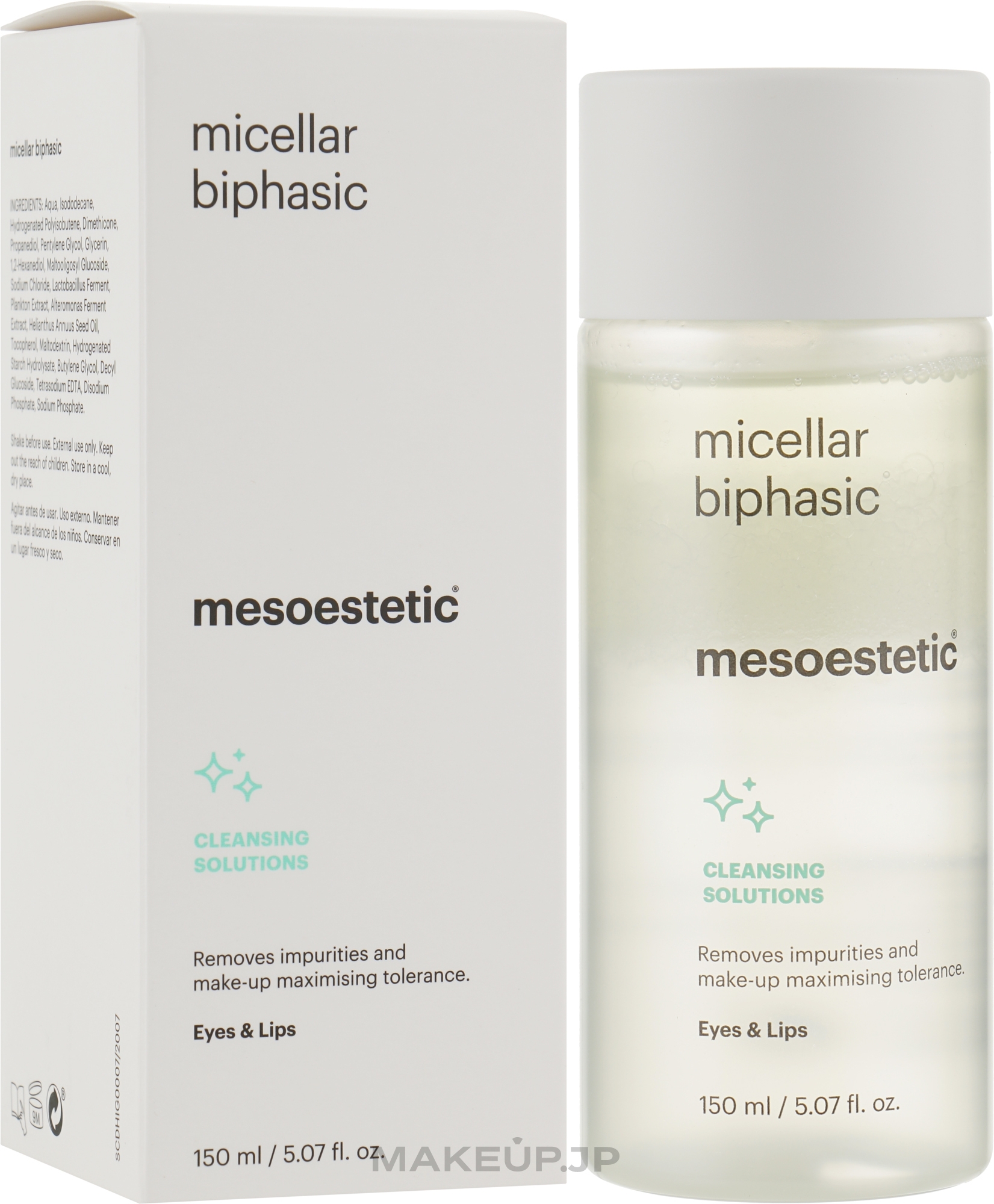Biphasic Micellar Cleanser - Mesoestetic Micellar Biphasic Cleaning Solutions Eyes&Lips — photo 150 ml