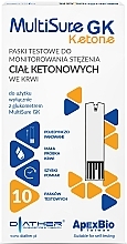 Ketone Test Strips for Blood Level Detection, 10 pcs - Diather Diagnostics & Therapy MultiSure GK Ketone — photo N1