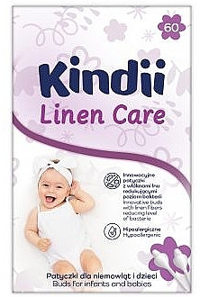 Kids Cotton Swabs, 60pcs - Kindii Linen Care — photo N1