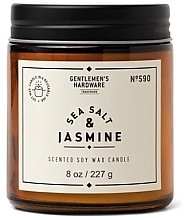 Fragrances, Perfumes, Cosmetics Scented Candle in Jar - Gentleme's Hardware Scented Soy Wax Glass Candle 590 Sea Salt & Jasmine