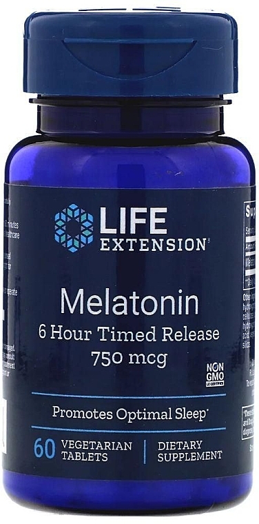 Melatonin Dietary Supplement - Life Extension Melatonin 6 Hour Timed Release — photo N1